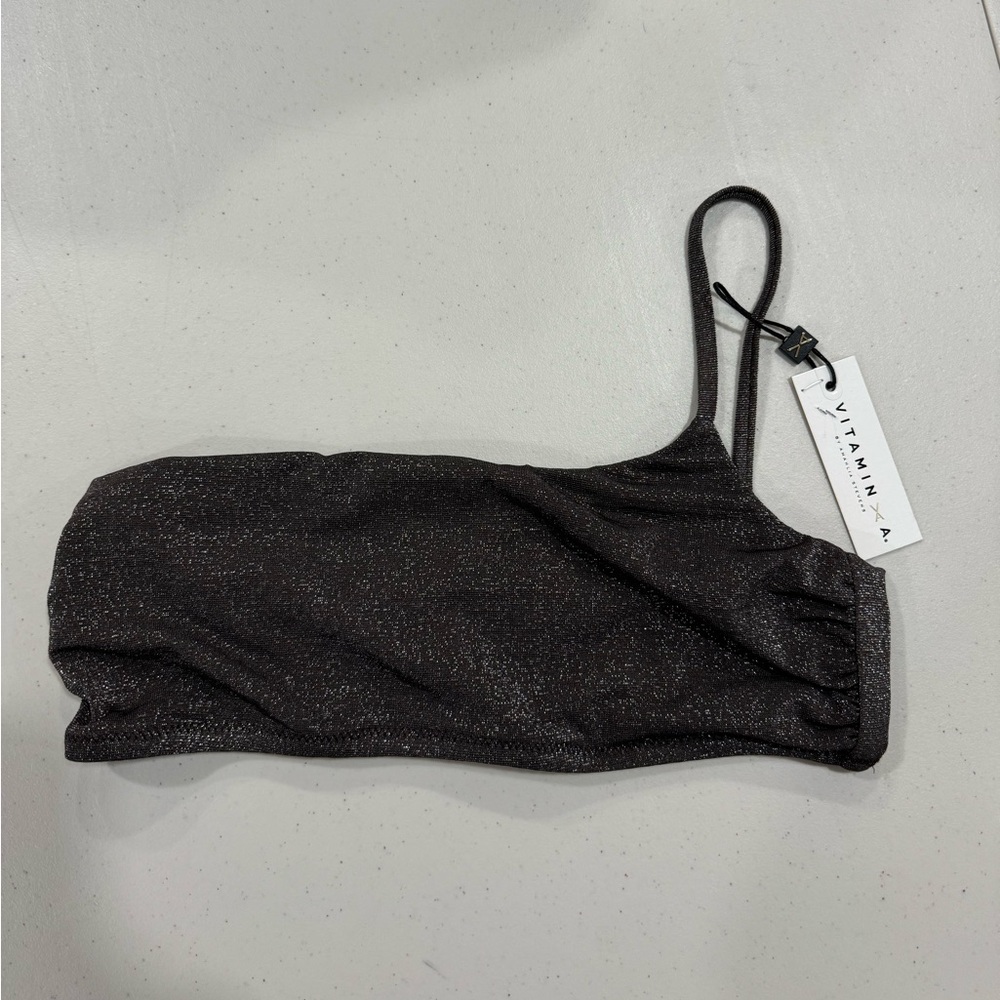 NWT Vitamin A Women One‎ Shoulder Bikini Top Size Small